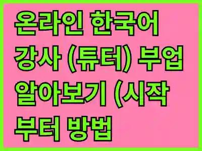 온라인 한국어 강사 (튜터) 부업 알아보기 (시작부터 방법, 사이트 차이, Tip)