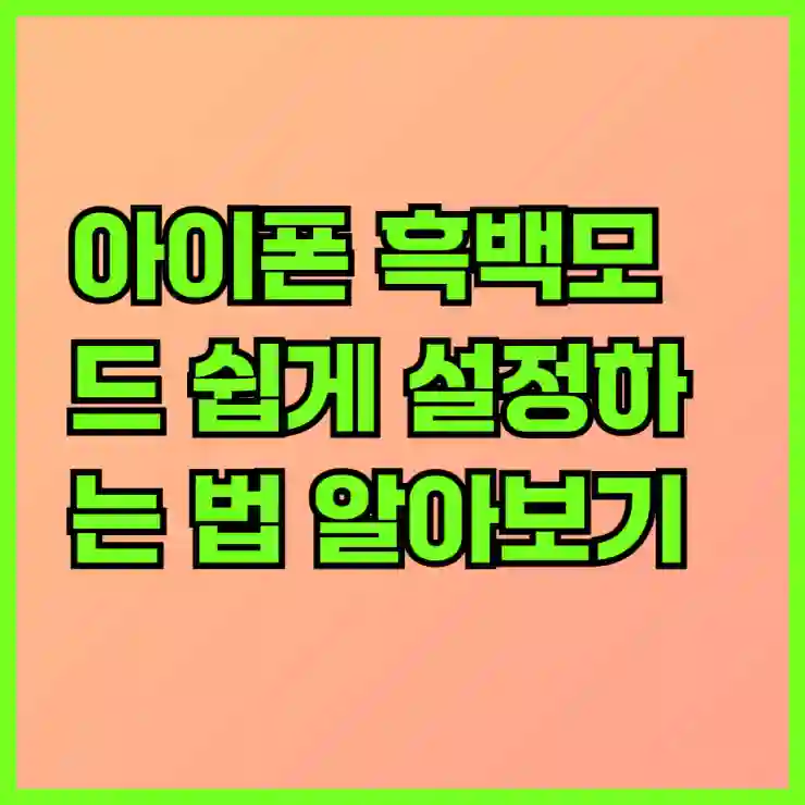 아이폰 흑백모드 쉽게 설정하는 법 알아보기