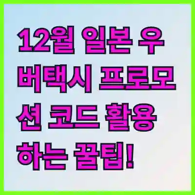 12월 일본 우버택시 프로모션 코드 활용하는 꿀팁!