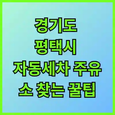 경기도 평택시 자동세차 주유소 찾는 꿀팁
