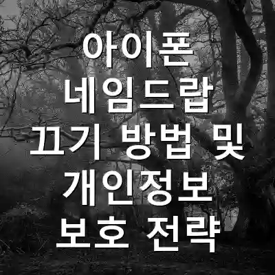 아이폰 네임드랍 끄기 방법 및 개인정보 보호 전략