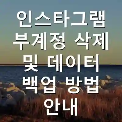 인스타그램 부계정 삭제 및 데이터 백업 방법 안내